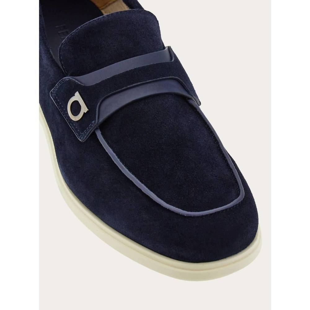 NEW SALVATORE FERRAGAMO men's deconstructed loafer with gancini ornament in midn - Picture 5 of 6